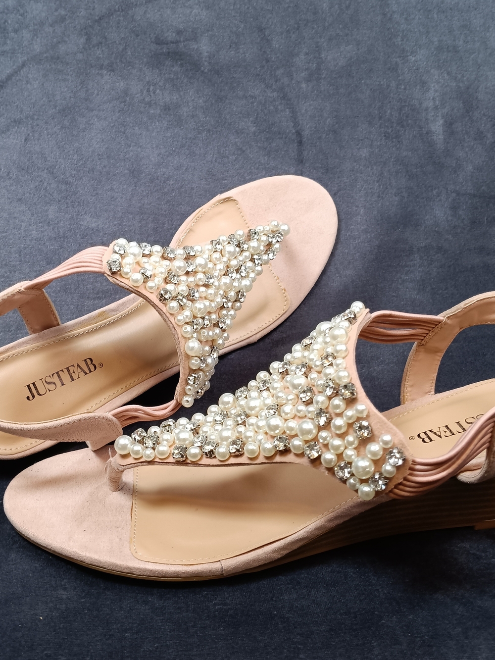 JUSTFAB Pearl Embellished Women's Sandals